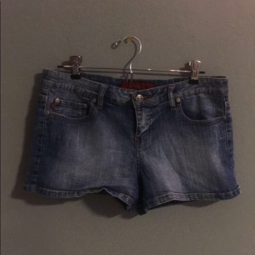 blue short shorts